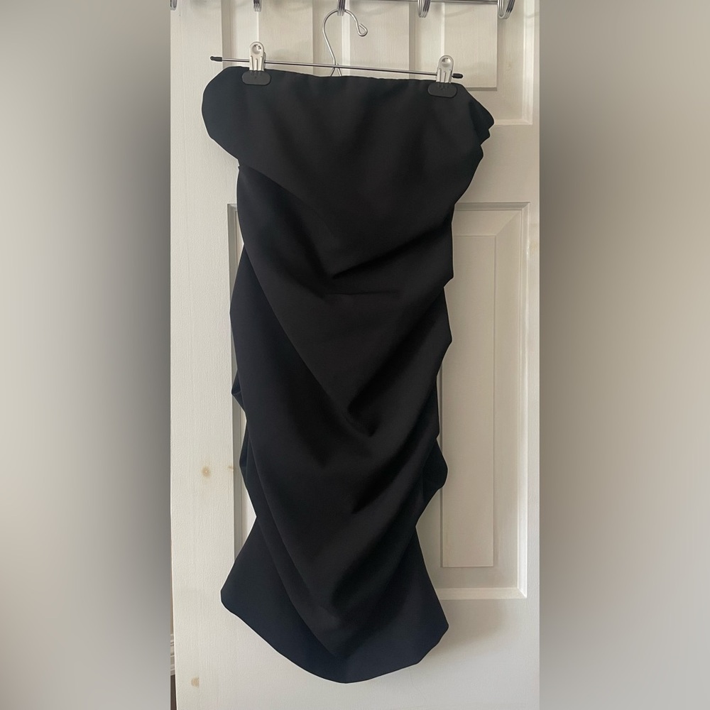 Nicole Miller black strapless dress